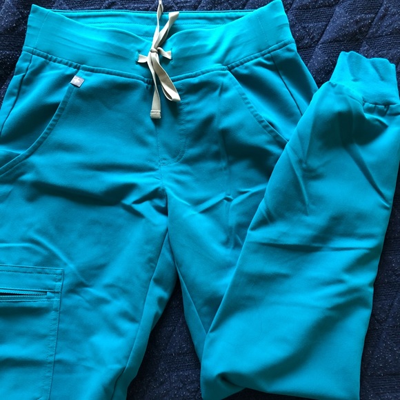 figs teal joggers